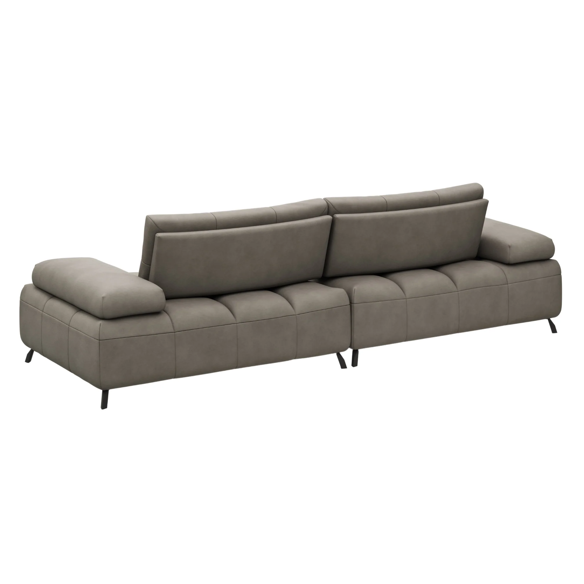 Contur Ecksofa Comodo mit Longchair, 1,5-Sitzer, Lederbezug taupe - Image 4