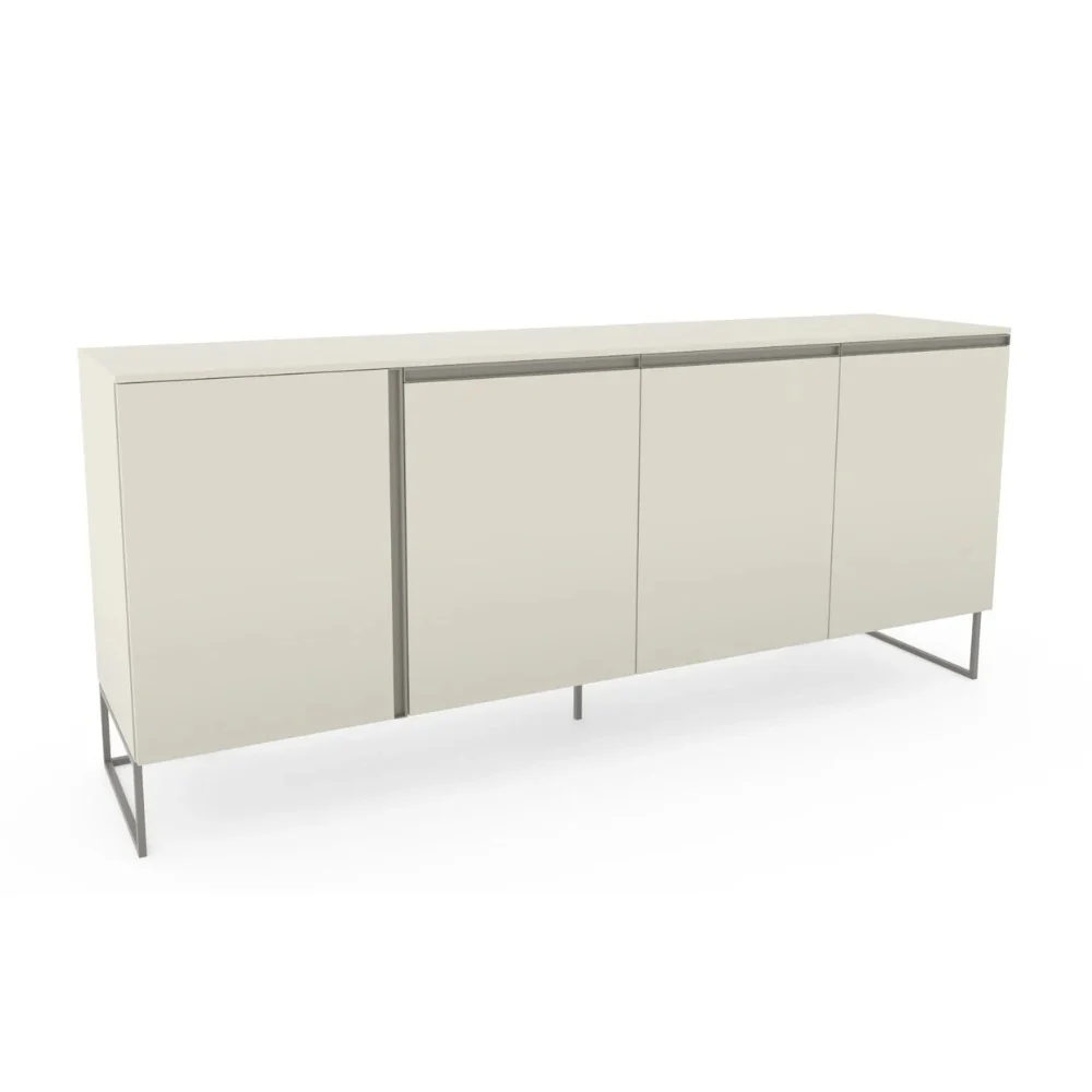 Contur Sideboard Venzone, 4-türig, Lack Hellgrau