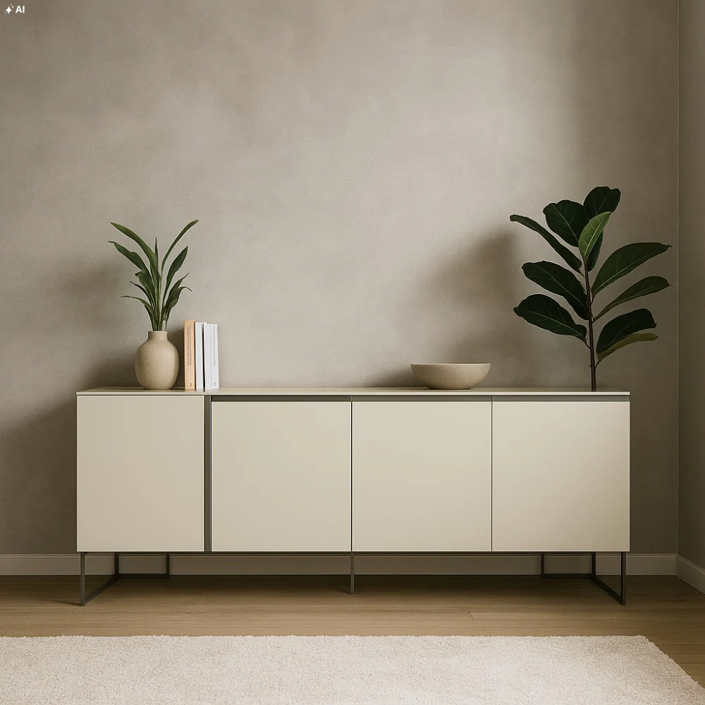 Contur Sideboard Venzone, 4-türig, Lack Hellgrau - Image 2