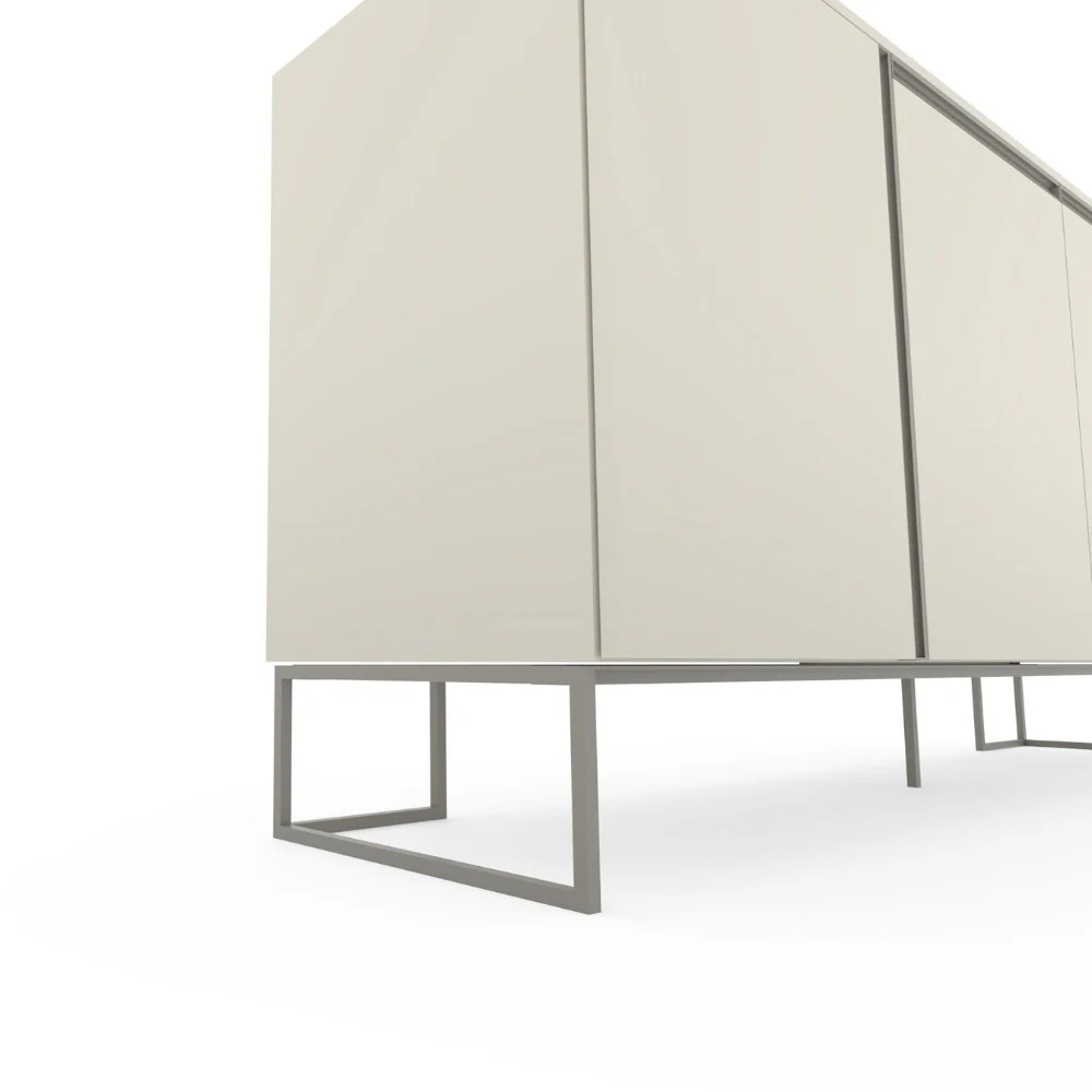 Contur Sideboard Venzone, 4-türig, Lack Hellgrau - Image 4