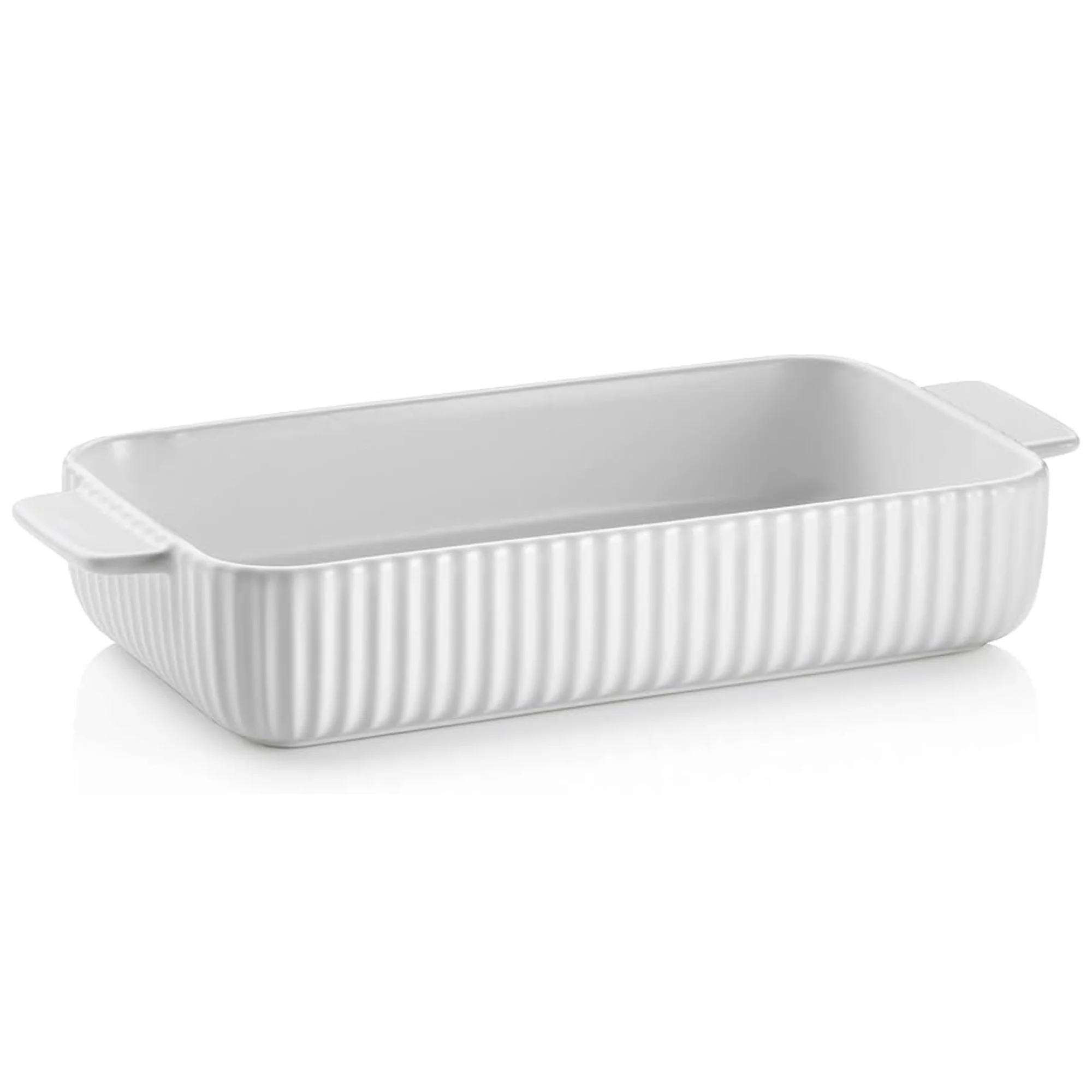 Kela Auflaufform Maila, Servierform Keramik weiß, hitzebeständig bis 280°C, 33,5 x 16 x 6 cm