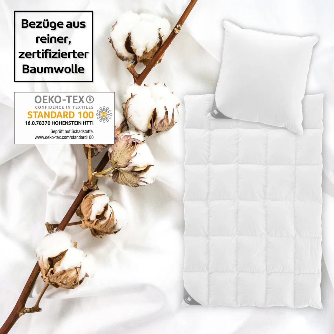 Musterring Sommerdecke 'MOONZ' Bettdecke antiallergisch & waschbar, mit 100% Polyester-Hohlfaserfüllung und Bezug aus 100% Baumwolle, Made in Germany - Image 6