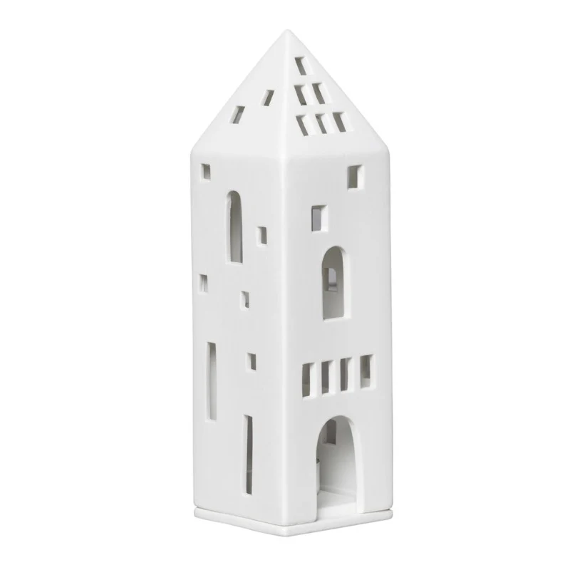Räder Lichthaus aus Porzellan, Teelichthalter Deko Haus, groß, Turm, 20,5cm