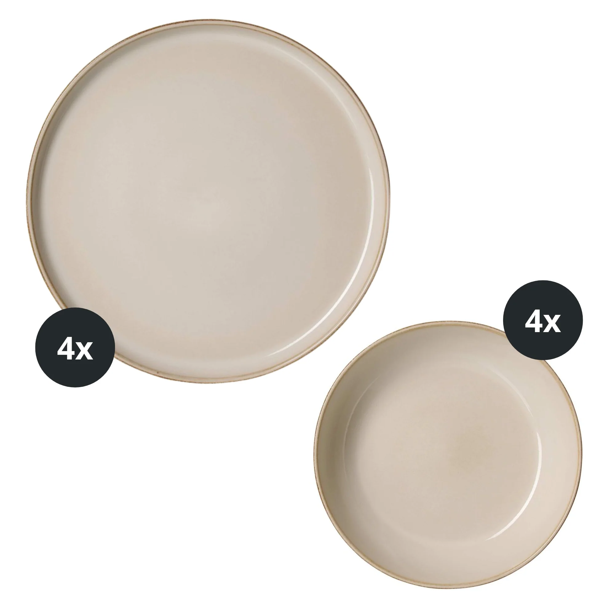 Ritzenhoff & Breker Steingut Geschirr-Set Olivia 8-tlg. Speiseset beige - Image 4