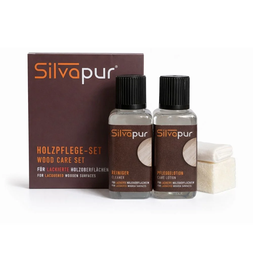 SILVAPUR® Holzpflege-Set für lackierte Holzoberflächen, Holzmöbel-Pflege, 4-tlg.