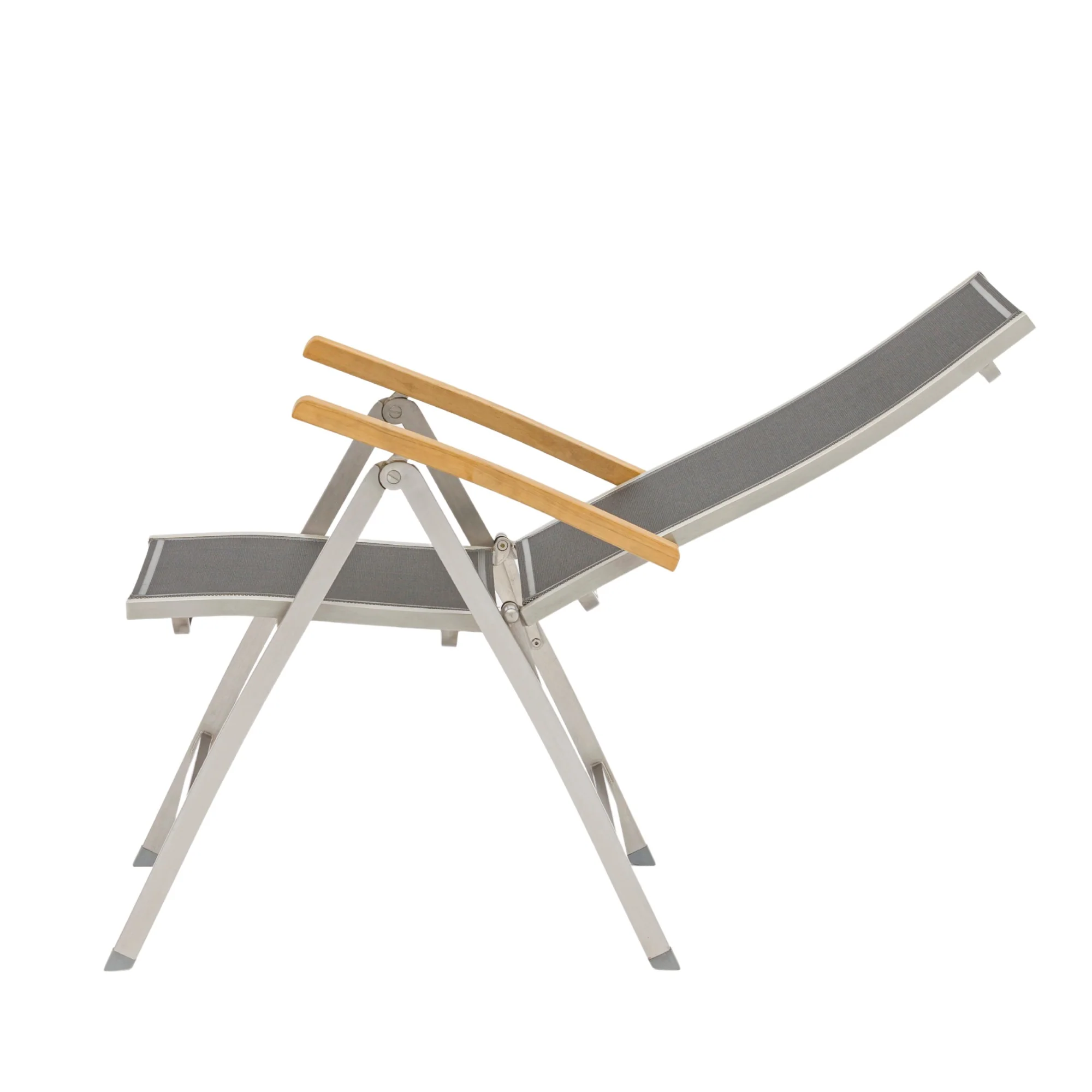 ZEBRA Klappsessel One Gartenstuhl mit Edelstahlgestell und Teakholz-Armlehnen, verstellbar - Image 5